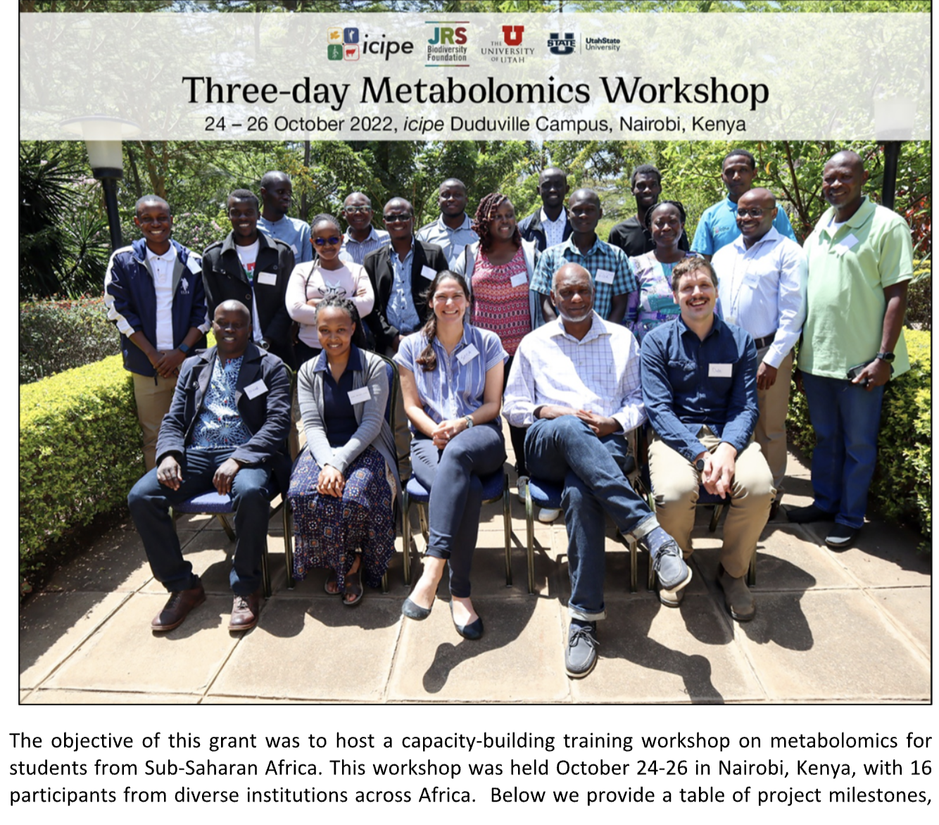 Metabolomics workshop participants group photo Kenya 2022